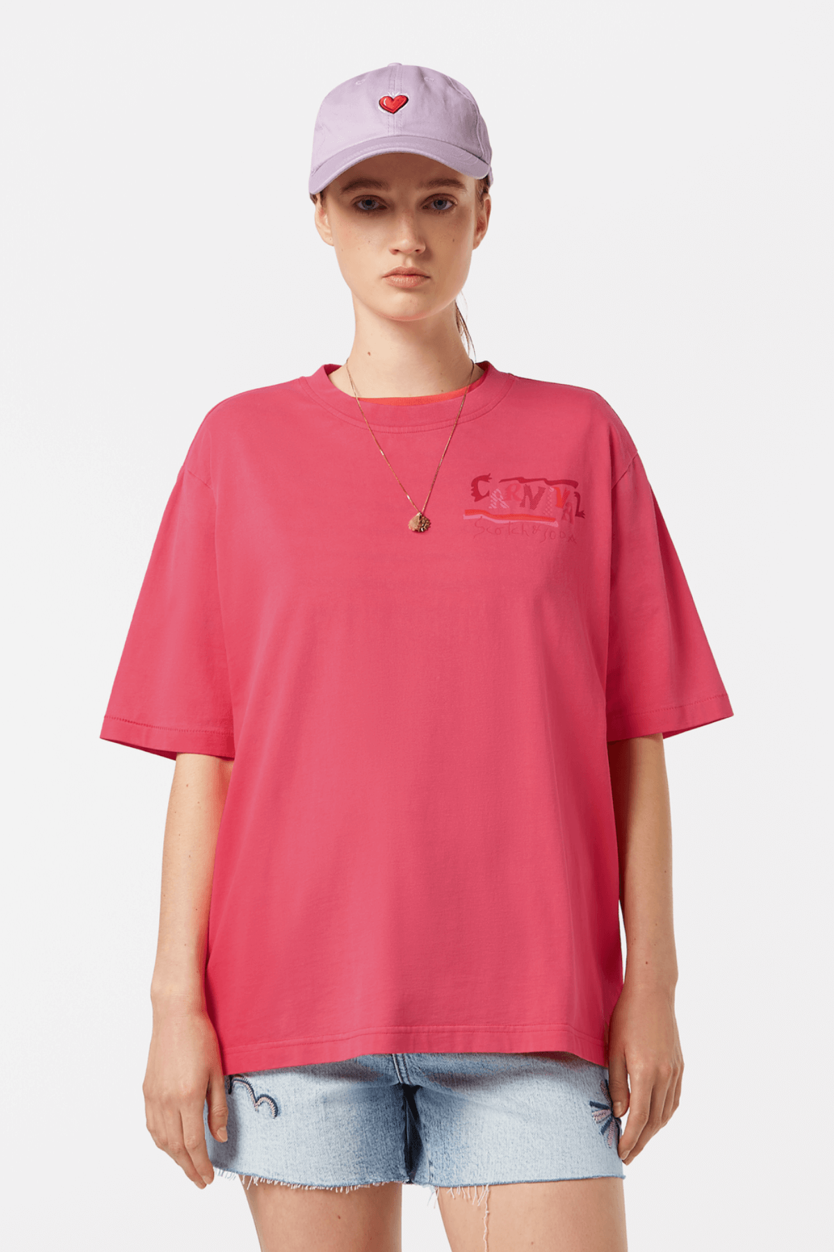 FRONT BACK ARTWORK T-SHIRT ELECTRIC PINK