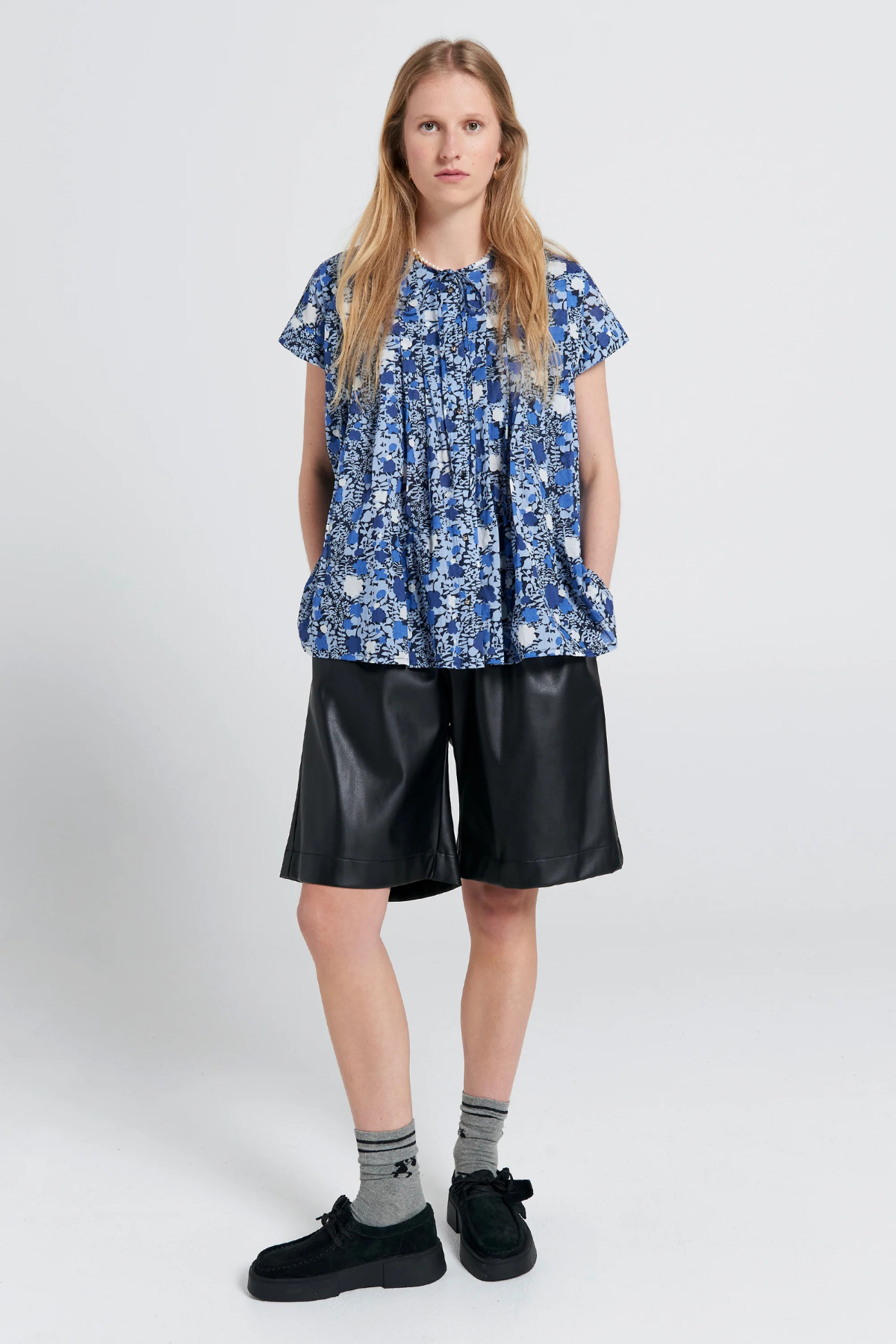 FURROW SLEEVELESS SHIRT BLUE MULTI