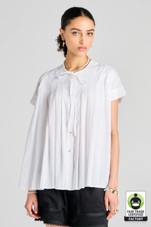 FURROW SLEEVELESS SHIRT WHITE