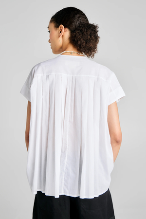 FURROW SLEEVELESS SHIRT WHITE