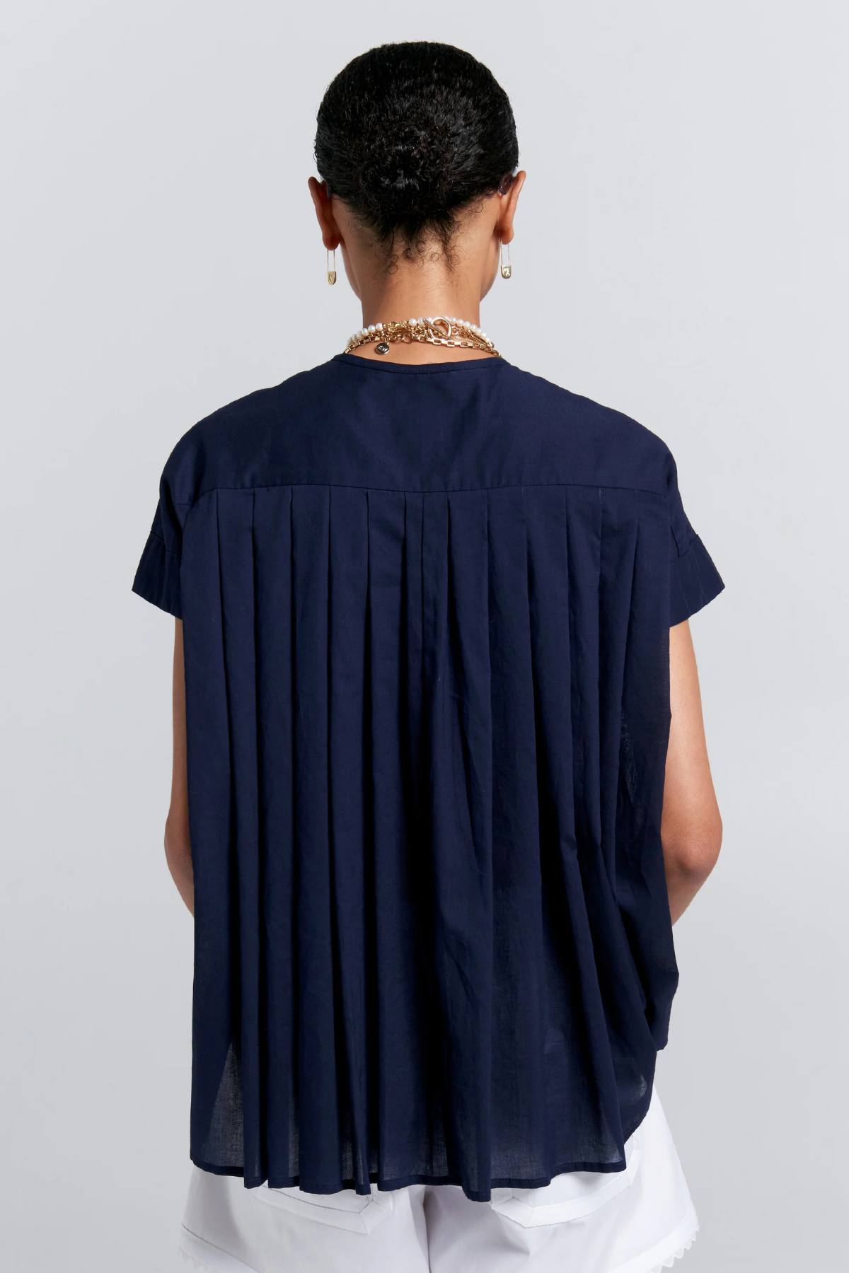 FURROW SLEEVELESS SHIRT NAVY