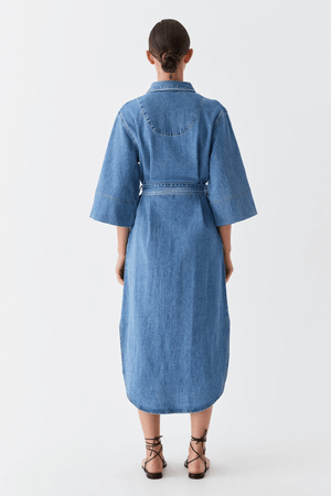 FYNN DENIM SHIRT DRESS BLUE