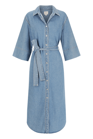 FYNN DENIM SHIRT DRESS BLUE