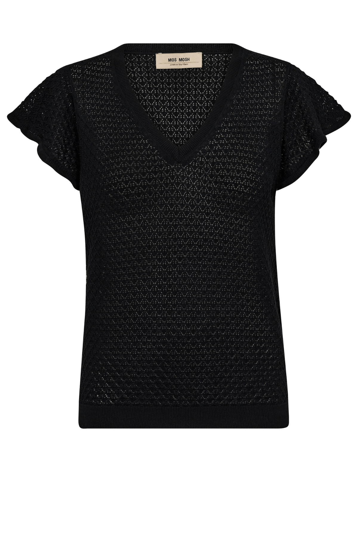 GANNA PATTERN V-NECK BLACK
