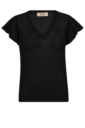 GANNA PATTERN V-NECK BLACK