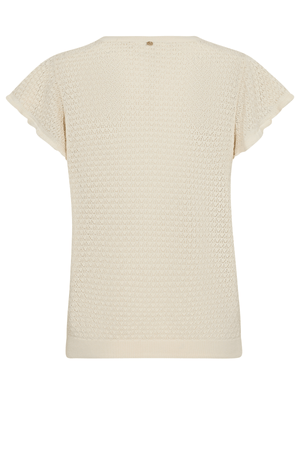 GANNA PATTERN V-NECK ECRU