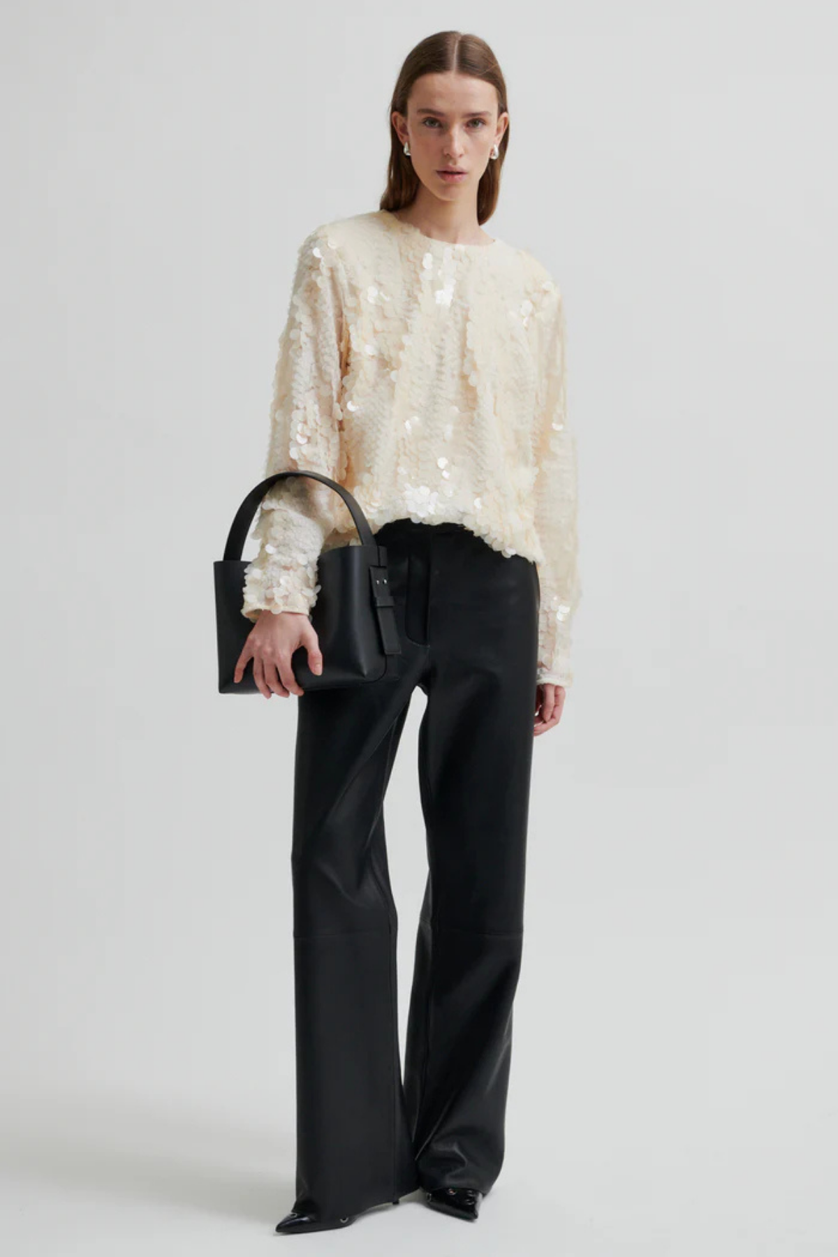 GLIMMER SEQUIN DETAIL BLOUSE JET STREAM