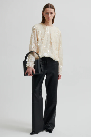 GLIMMER SEQUIN DETAIL BLOUSE JET STREAM