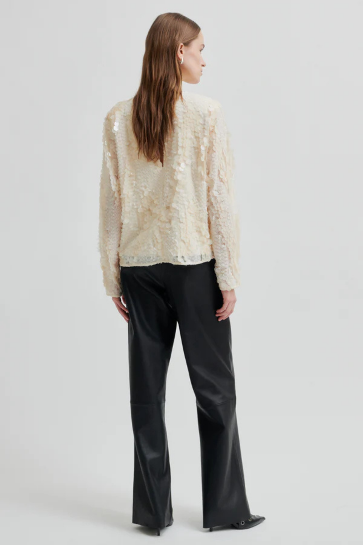 GLIMMER SEQUIN DETAIL BLOUSE JET STREAM