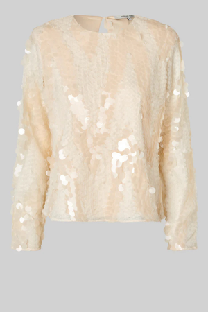 GLIMMER SEQUIN DETAIL BLOUSE JET STREAM