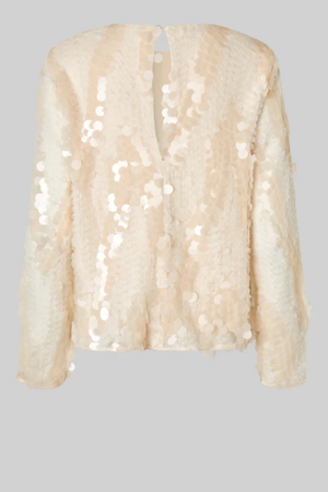 GLIMMER SEQUIN DETAIL BLOUSE JET STREAM