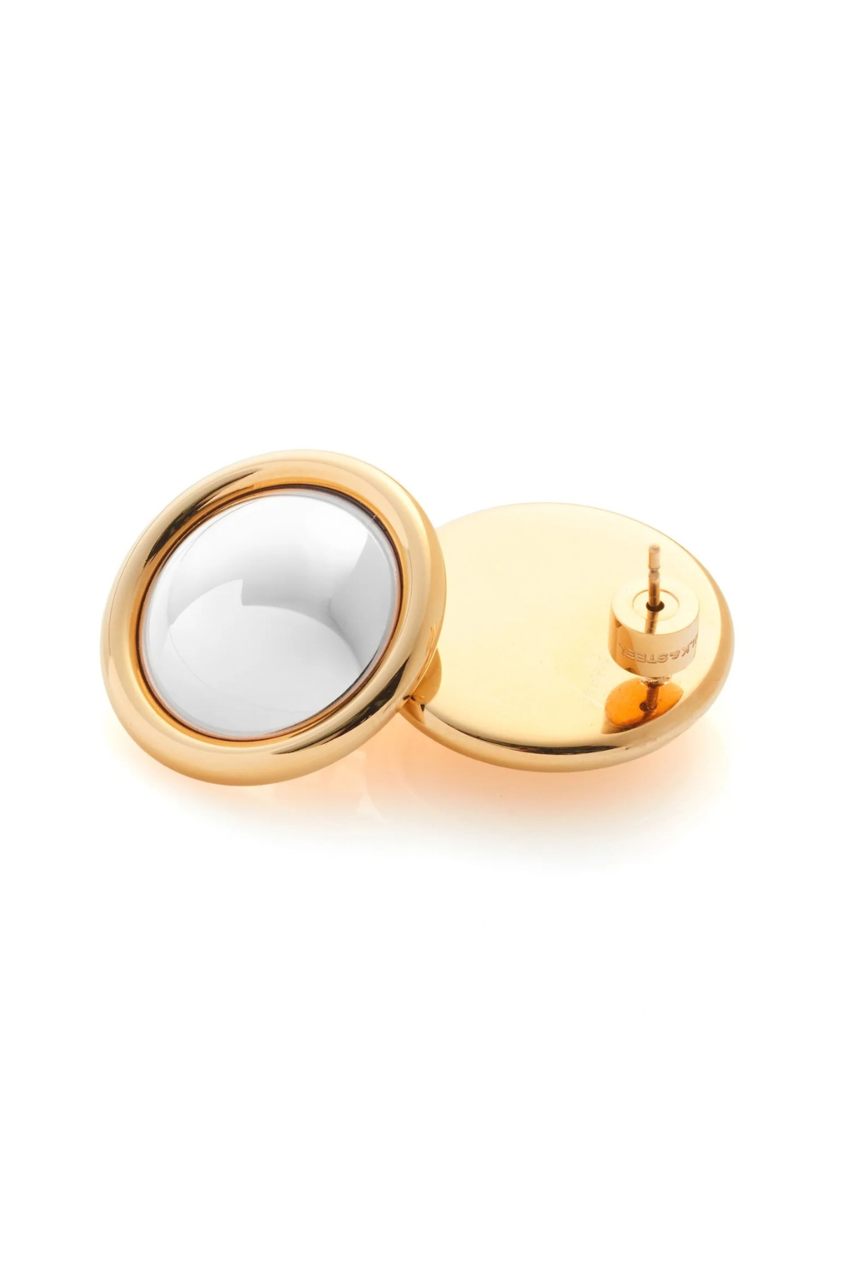 GLOBE TWO TONE EARRINGS SILVER/GOLD