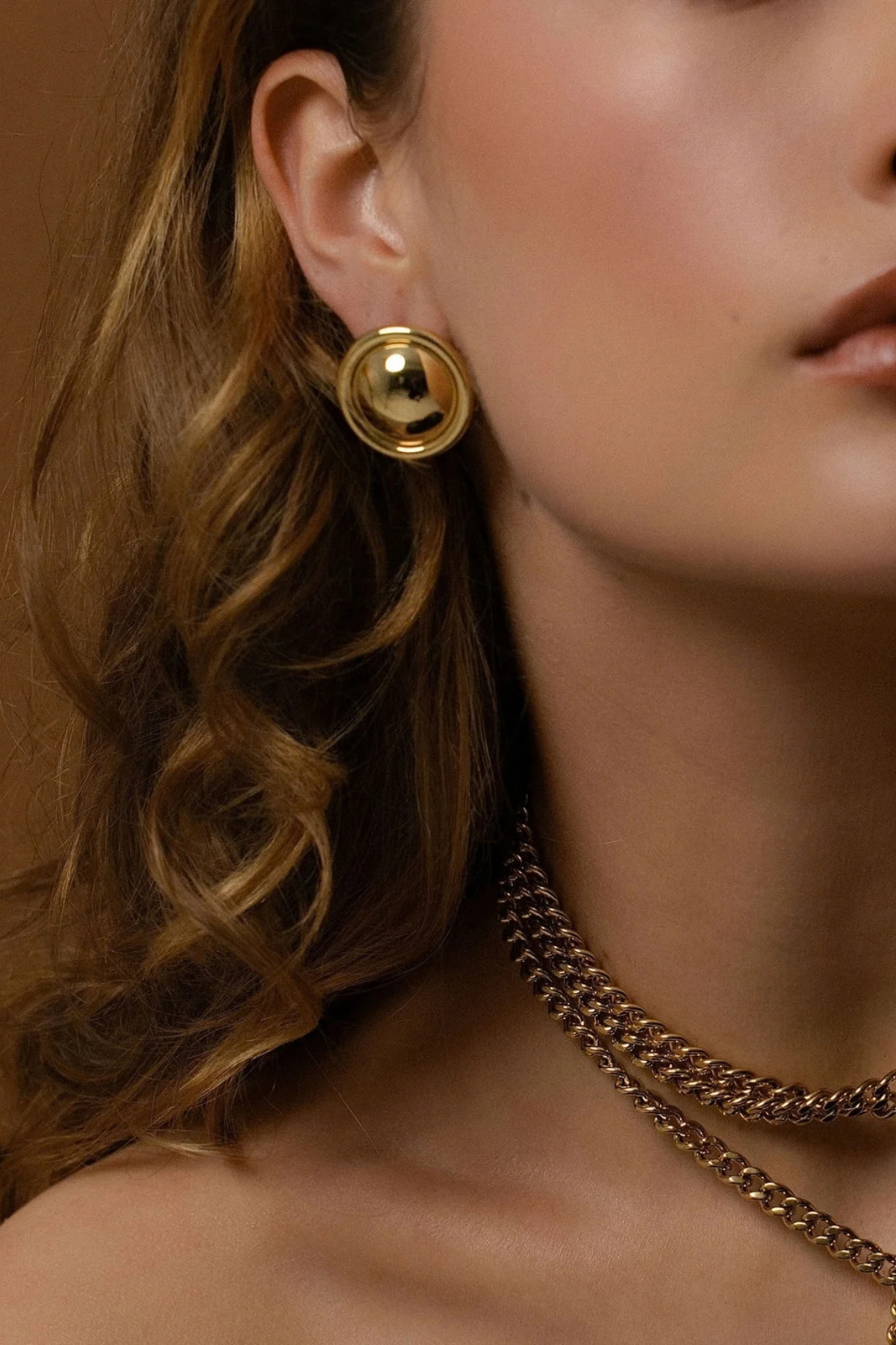 GLOBE TWO TONE EARRINGS SILVER/GOLD