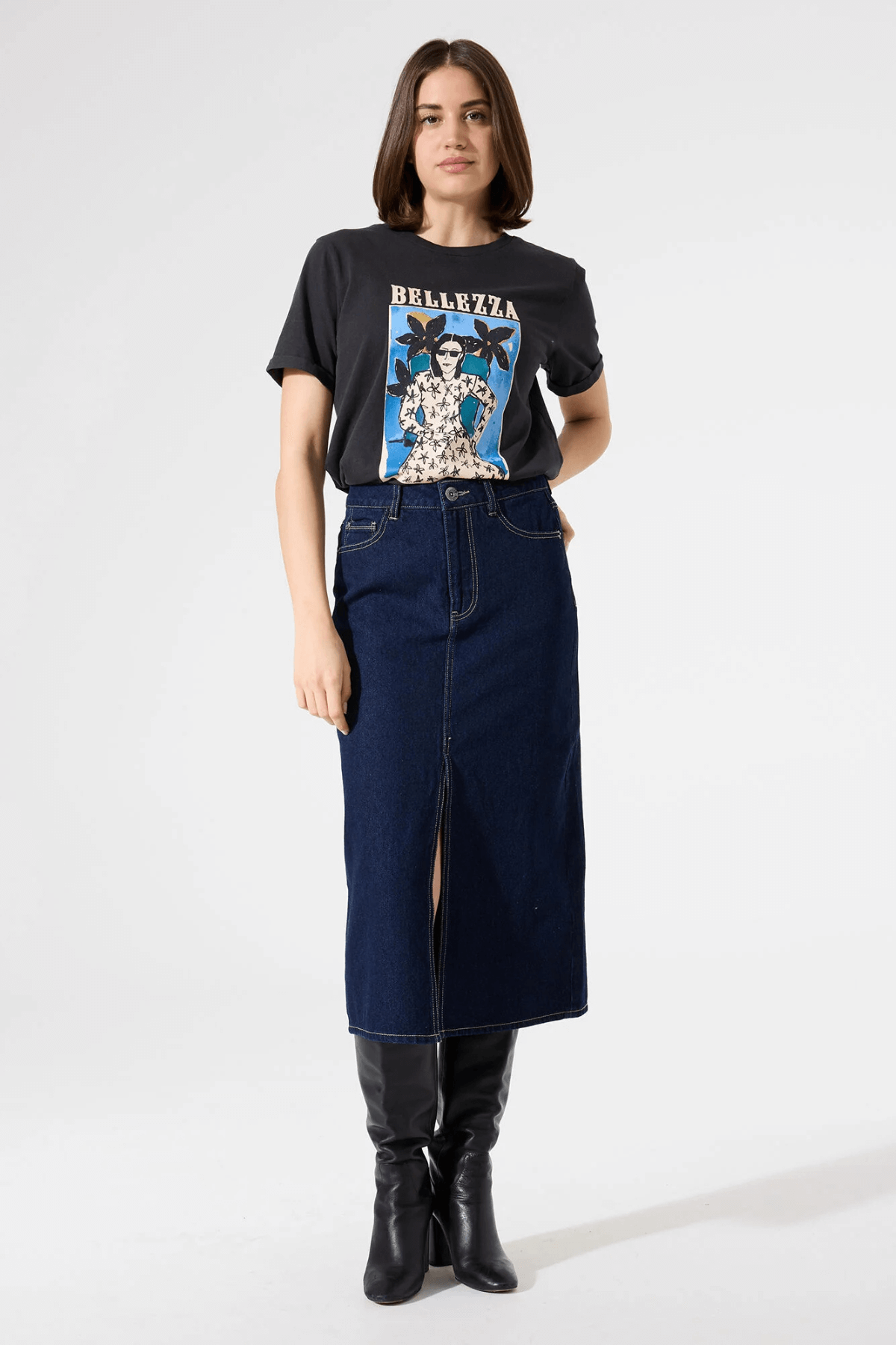 H50001 LADIES T-SHIRT ANTRACITE