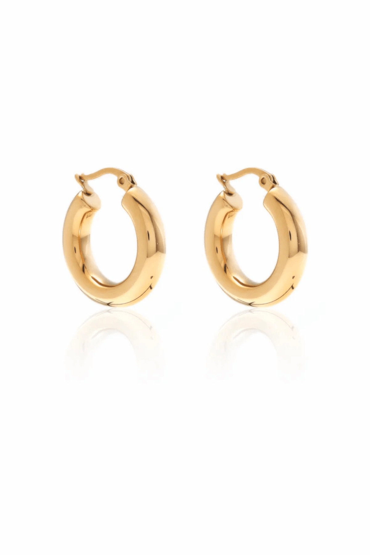 HALO HOOP EARRINGS MEDIUM GOLD