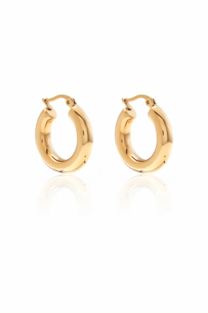 HALO HOOP EARRINGS MEDIUM GOLD