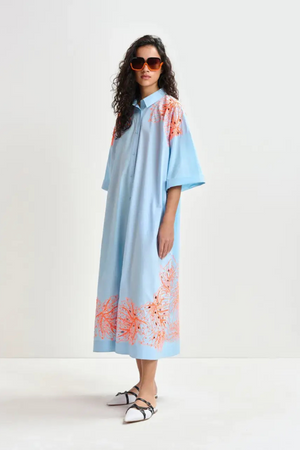 HANCHOR MIDI DRESS LAKE BLUE