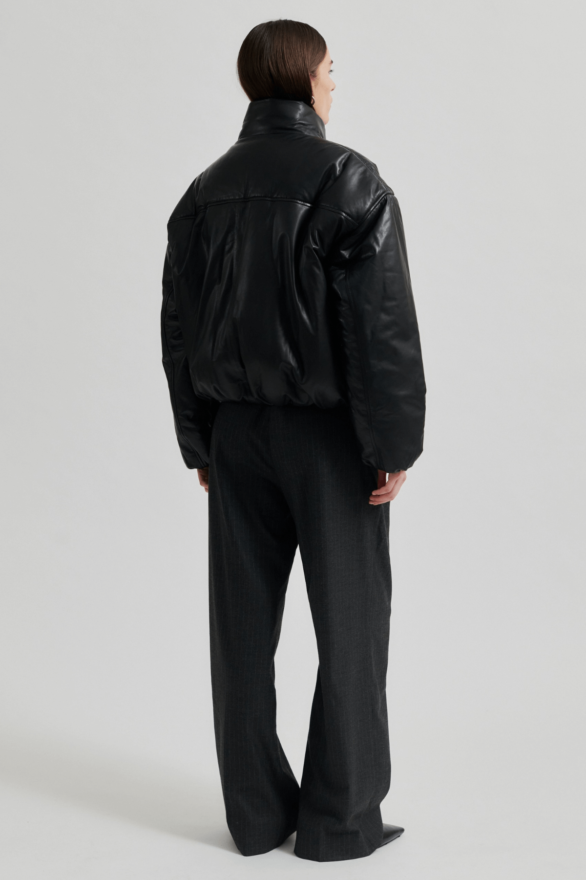 HARLOW LEATHER BOMBER JACKET BLACK