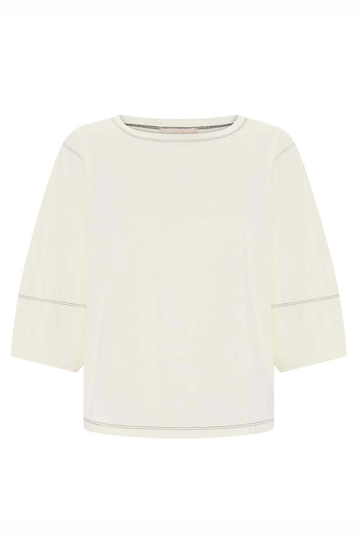 HARLYN TOPSTITCH TEE IVORY