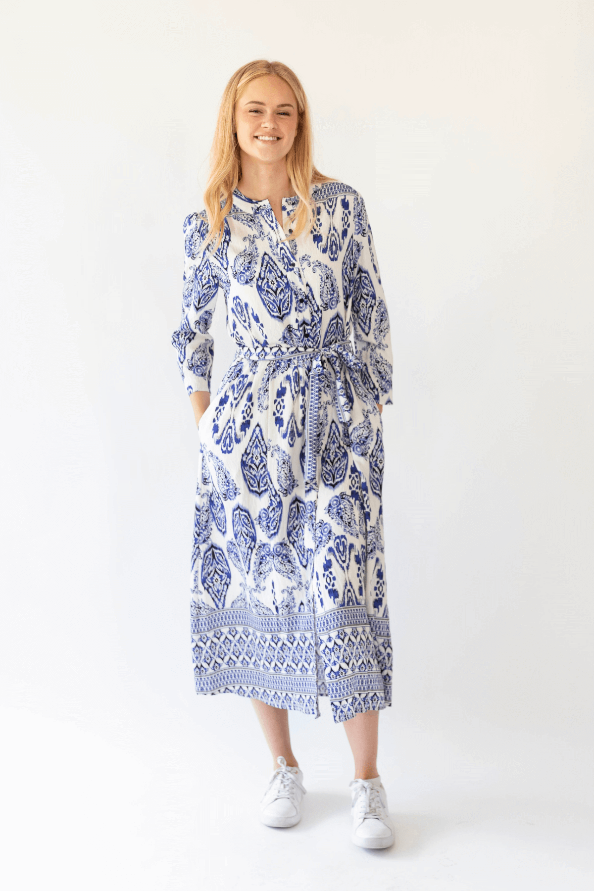 HARPER MAXI DRESS 3/4 BLUE