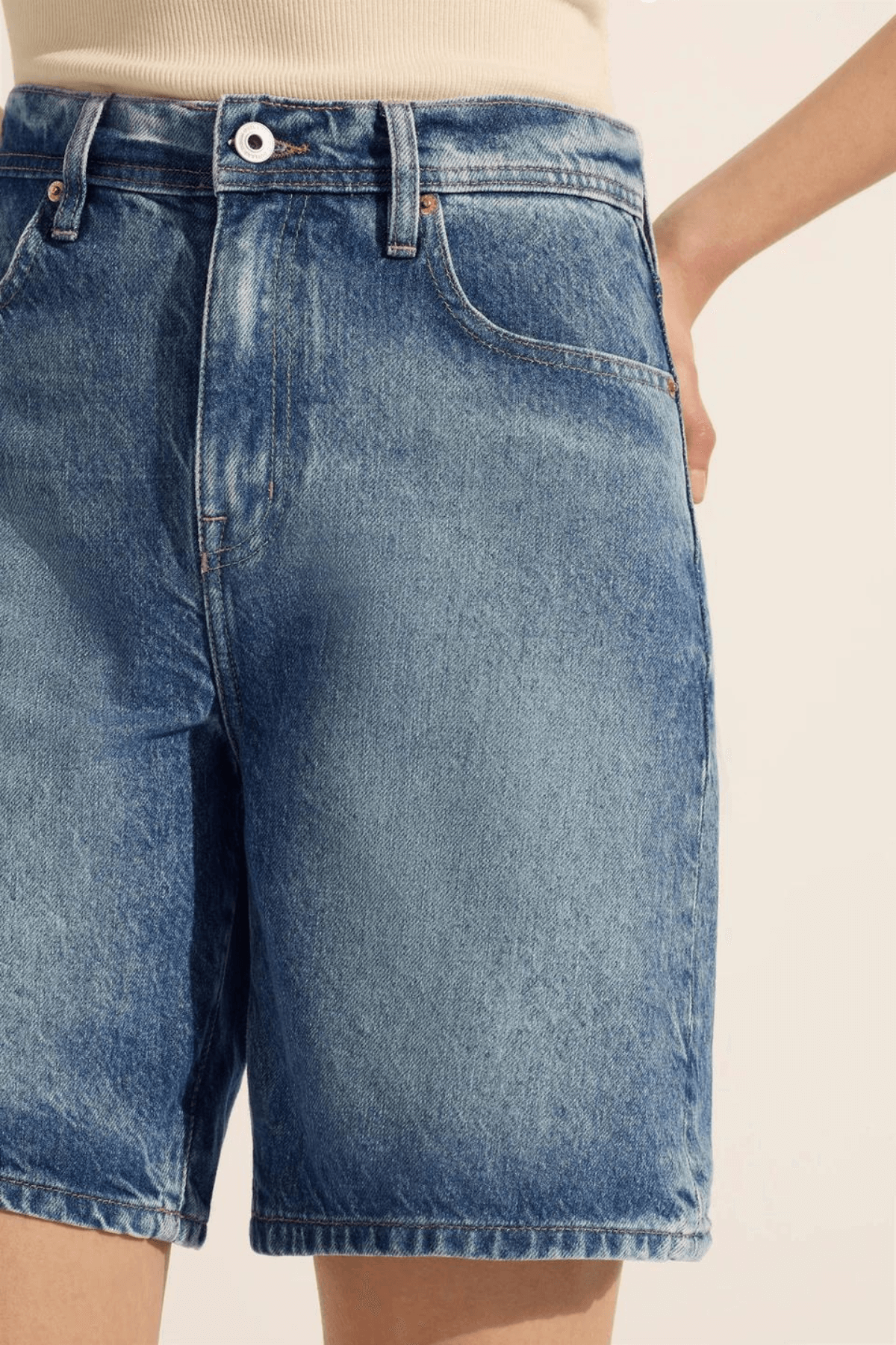 HARRY HIGH RELAXED SHORT AGED BLUE