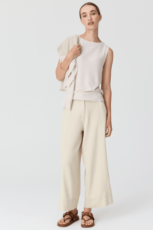 HAVEN CARDIGAN LUREX BACK PEBBLE