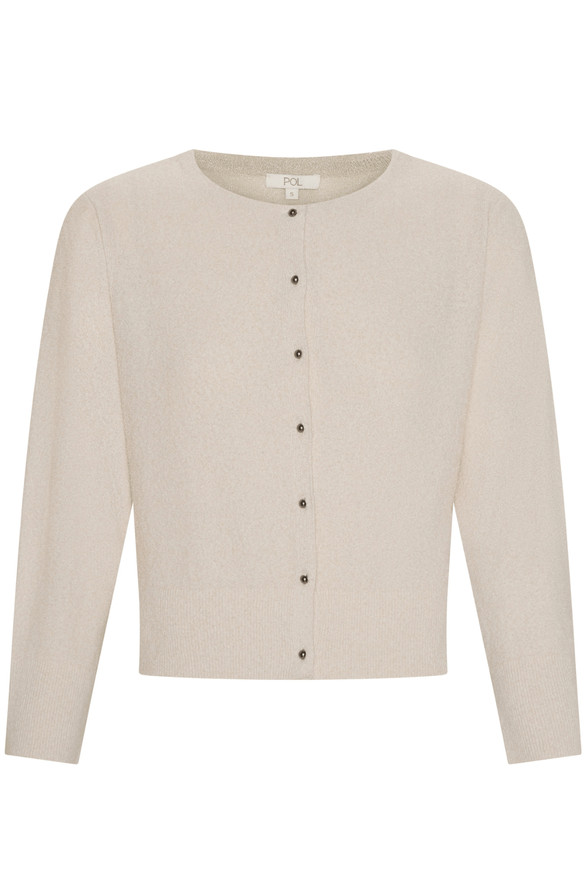 HAVEN CARDIGAN LUREX BACK PEBBLE