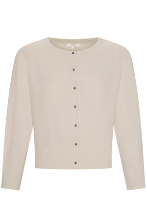 HAVEN CARDIGAN LUREX BACK PEBBLE