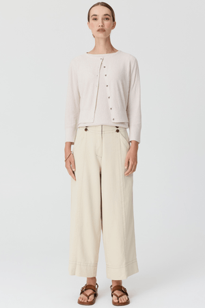 HAVEN CARDIGAN LUREX BACK PEBBLE