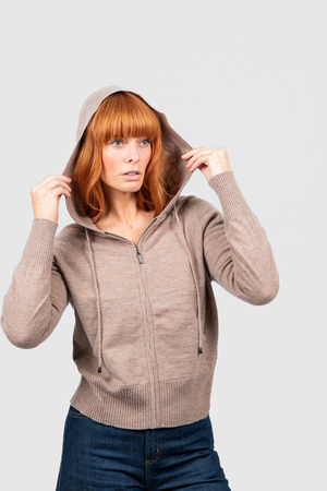HAYLEY ZIP HOODIE COBBLESTONE