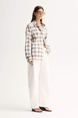 HEATHER SHIRT WHITE CHECK