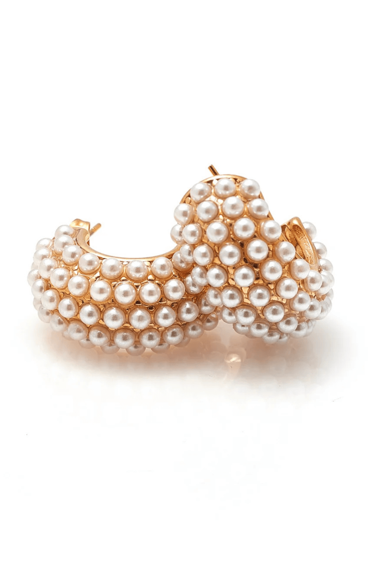 HERA HOOP EARRINGS PEARL/GOLD