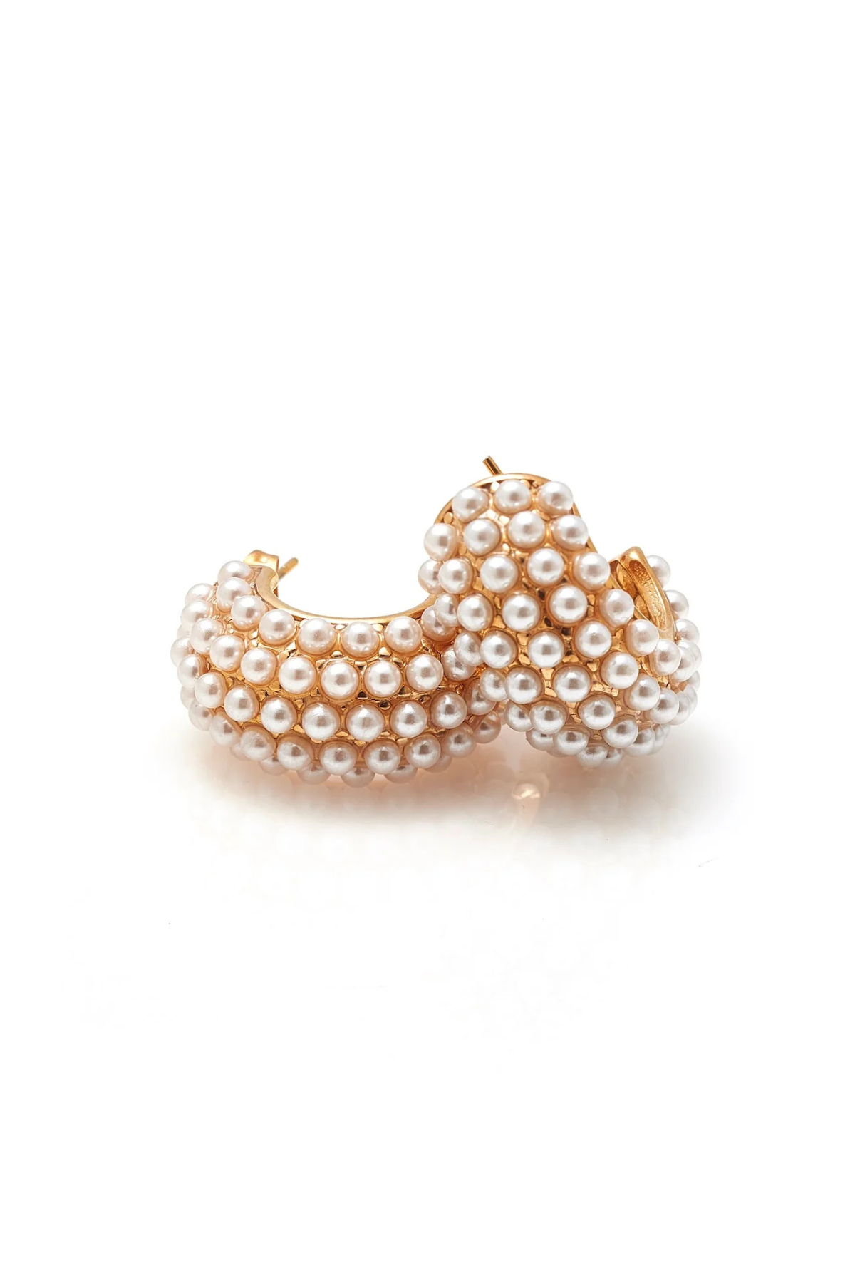 HERA HOOP EARRINGS PEARL/GOLD