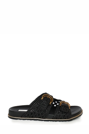 HOLLY SLIDE BLACK WOVEN
