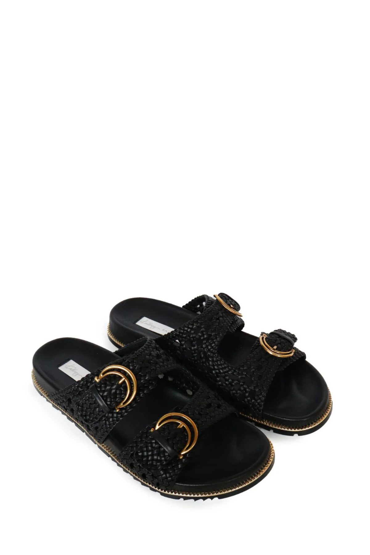 HOLLY SLIDE BLACK WOVEN