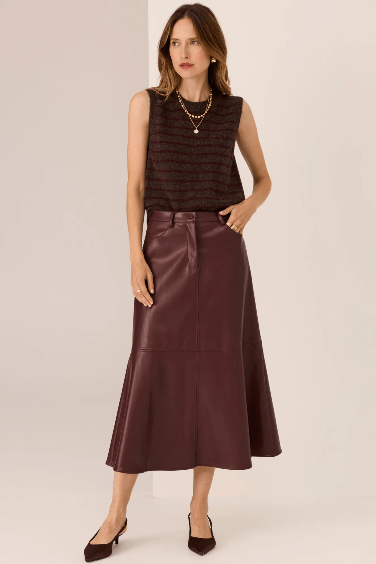HUGO SKIRT MERLOT