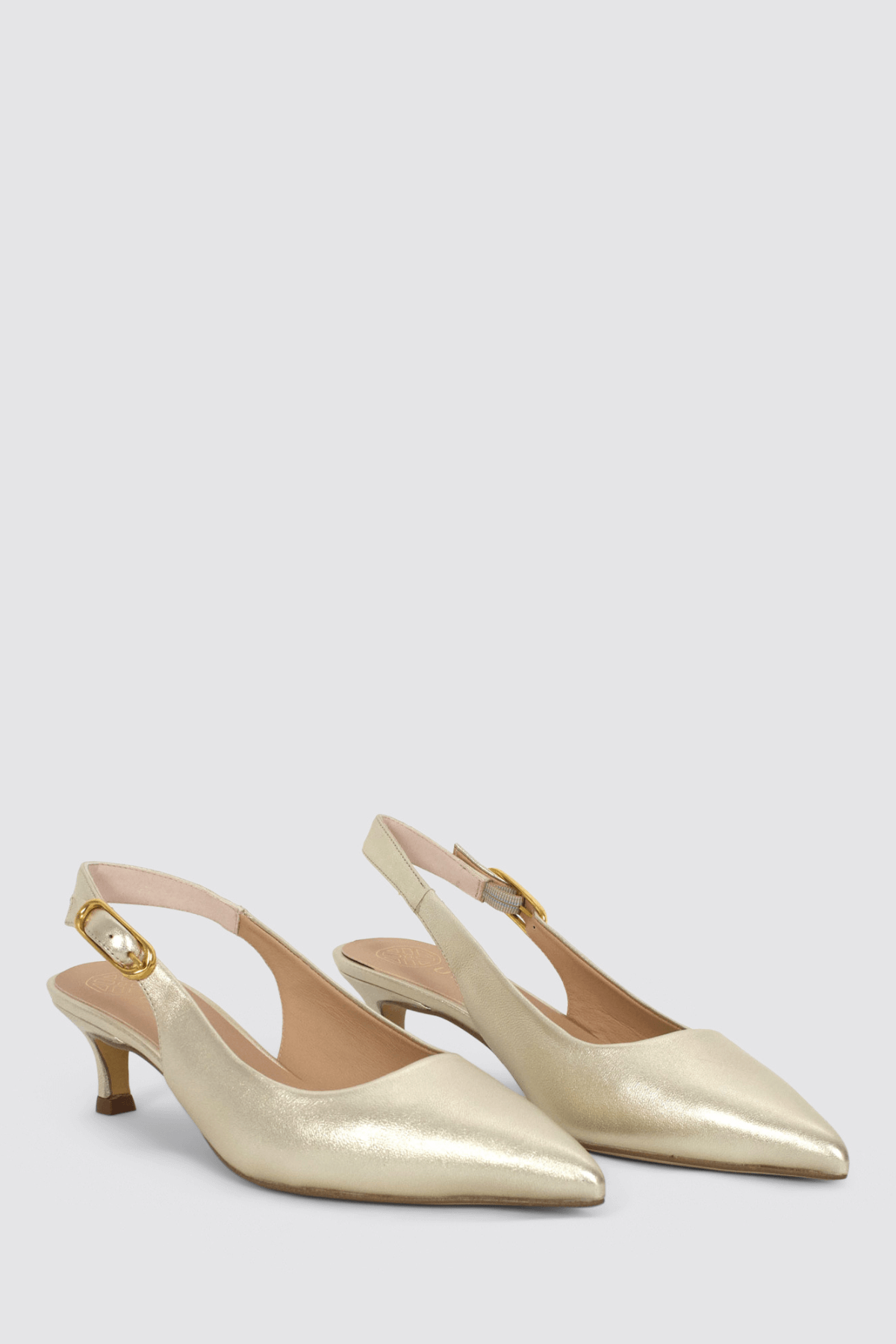 IBON SLINGBACK HEELS PLATINO
