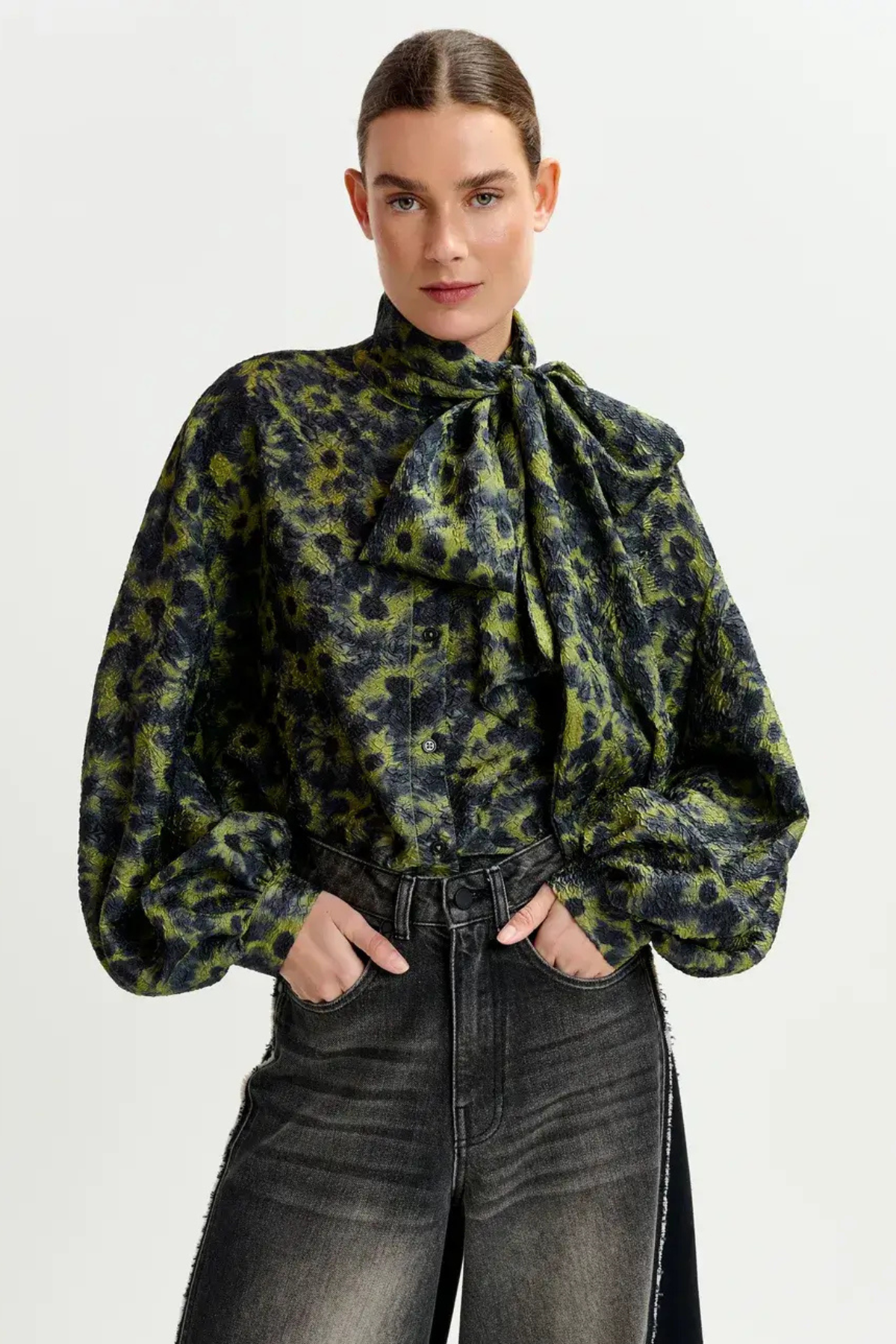 ILLICIUM JACQUARD SHIRT DARK BLUE/KHAKI