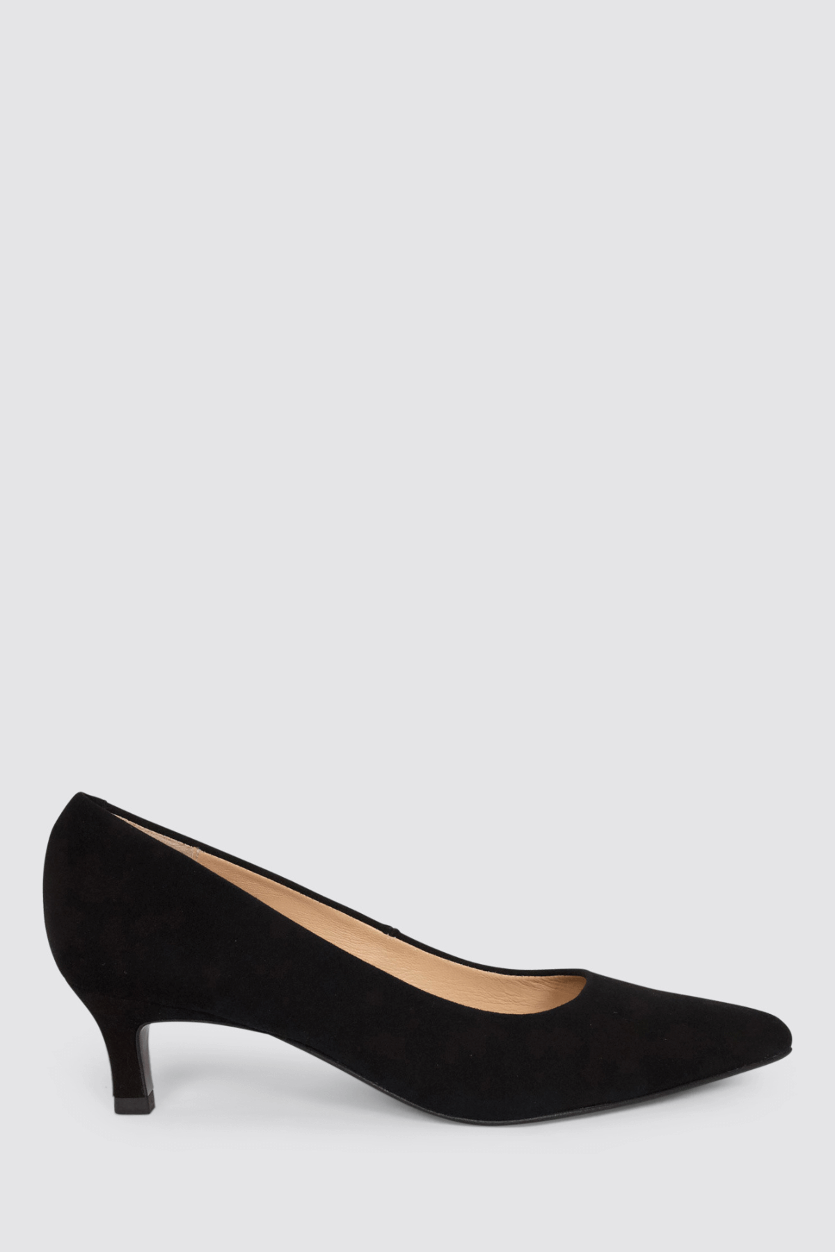 INDIRA KITTEN HEELS BLACK BABY SUEDE
