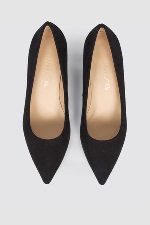 INDIRA KITTEN HEELS BLACK BABY SUEDE