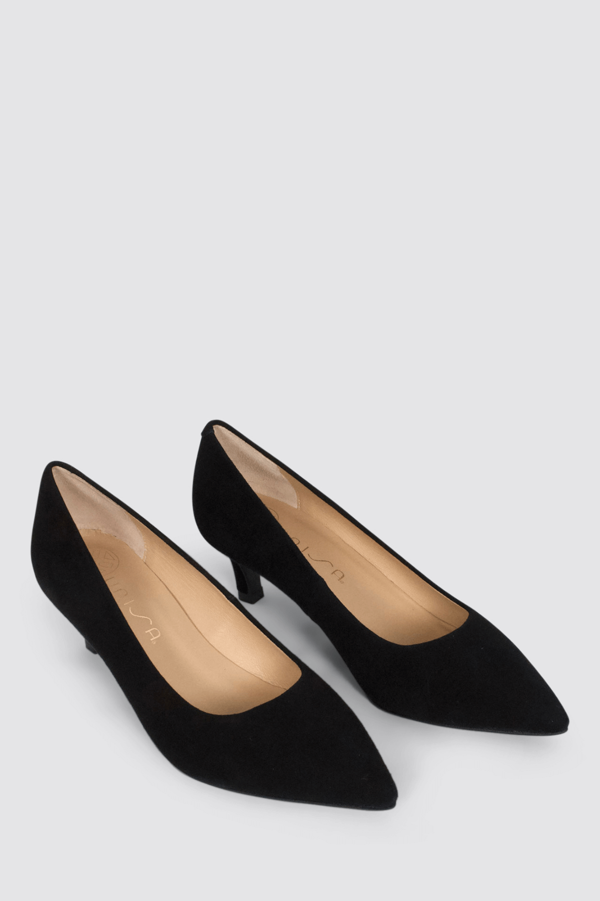 INDIRA KITTEN HEELS BLACK BABY SUEDE