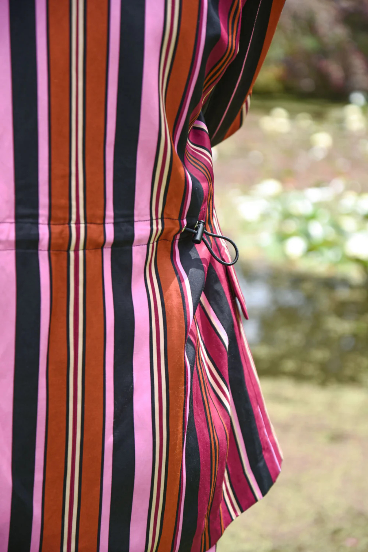 ITS A BOLD SHOULDER JACKET PINK MULTI STRIPE