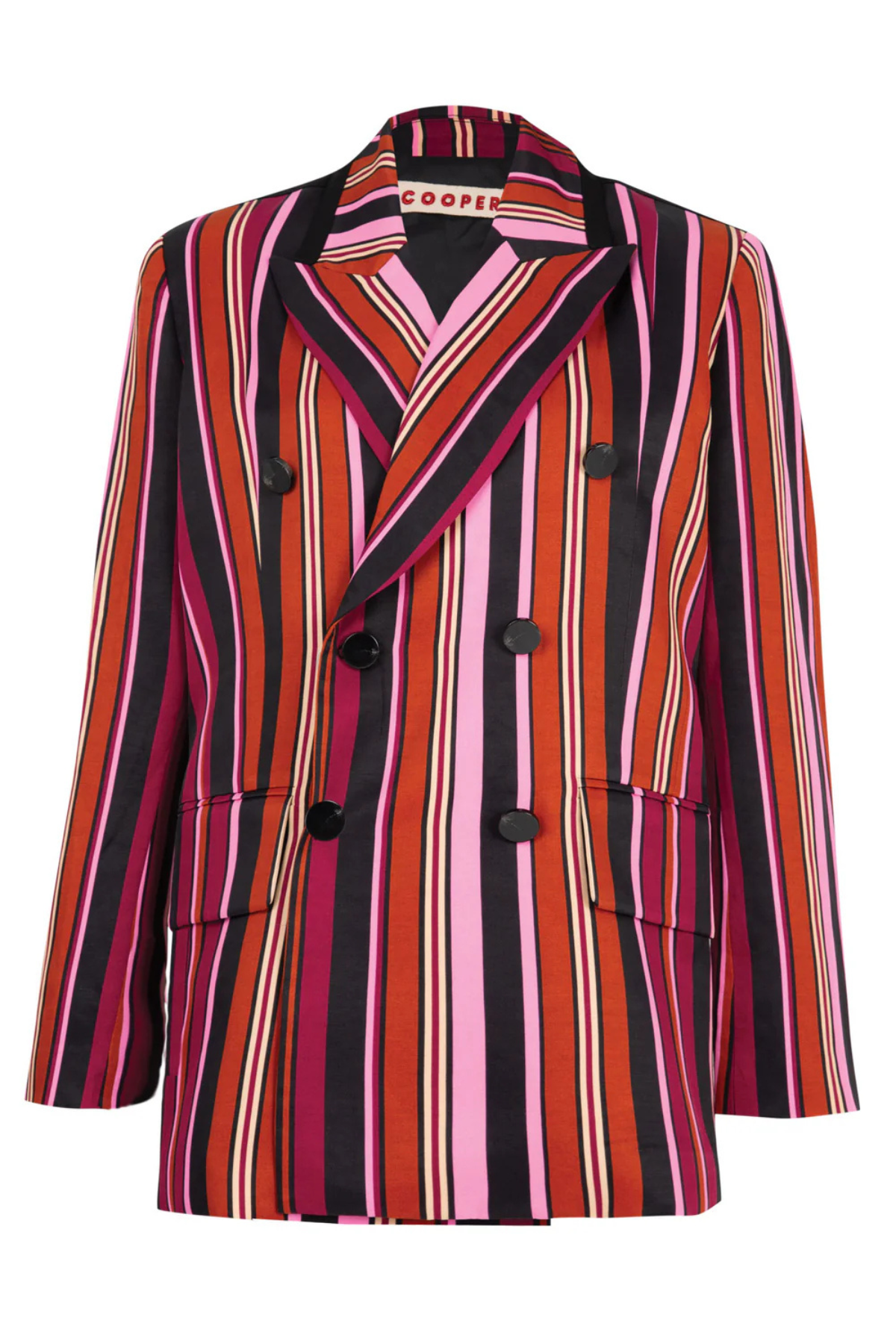 ITS A BOLD SHOULDER JACKET PINK MULTI STRIPE