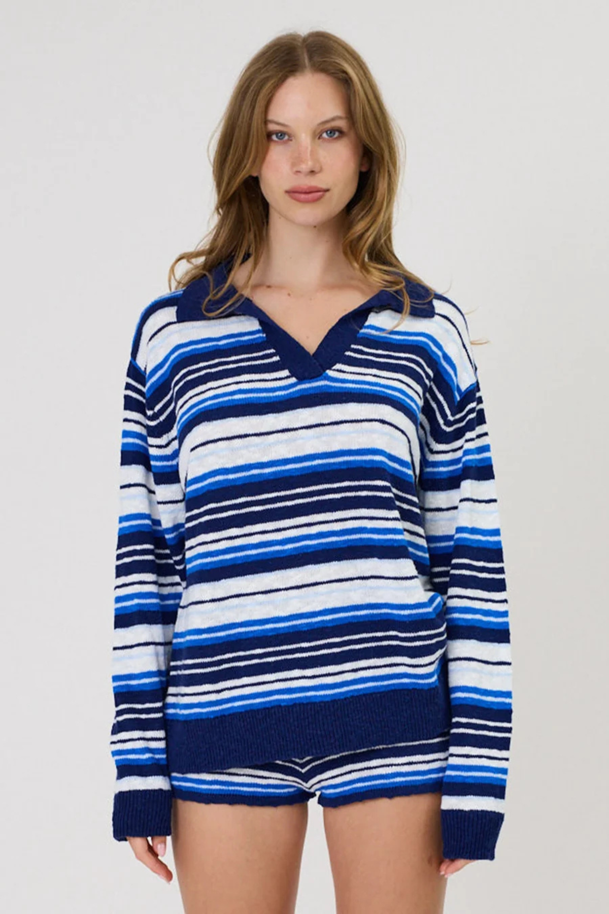 IVY POLO COBALT STRIPE