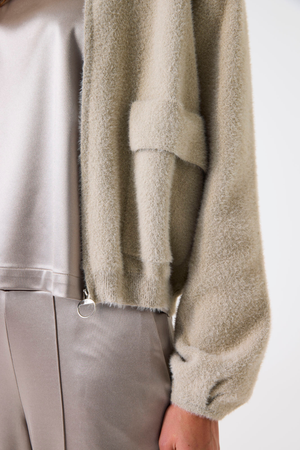 J50051 LADIES CARDIGAN FEATHER GREY