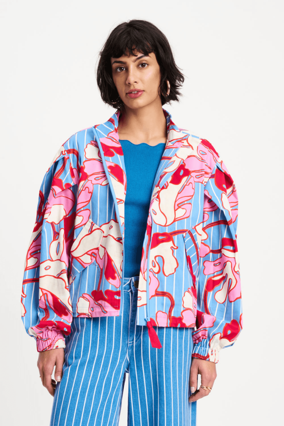 JACKET URBAN FLORA STRIPED