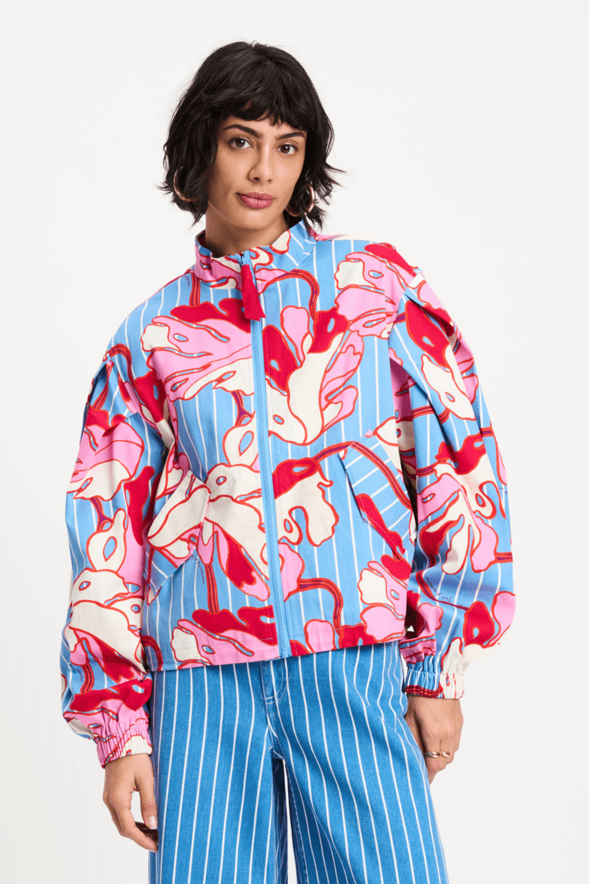 JACKET URBAN FLORA STRIPED