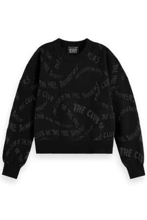 JACQUARD RELAXED PULLOVER EVENING BLACK