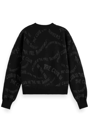 JACQUARD RELAXED PULLOVER EVENING BLACK