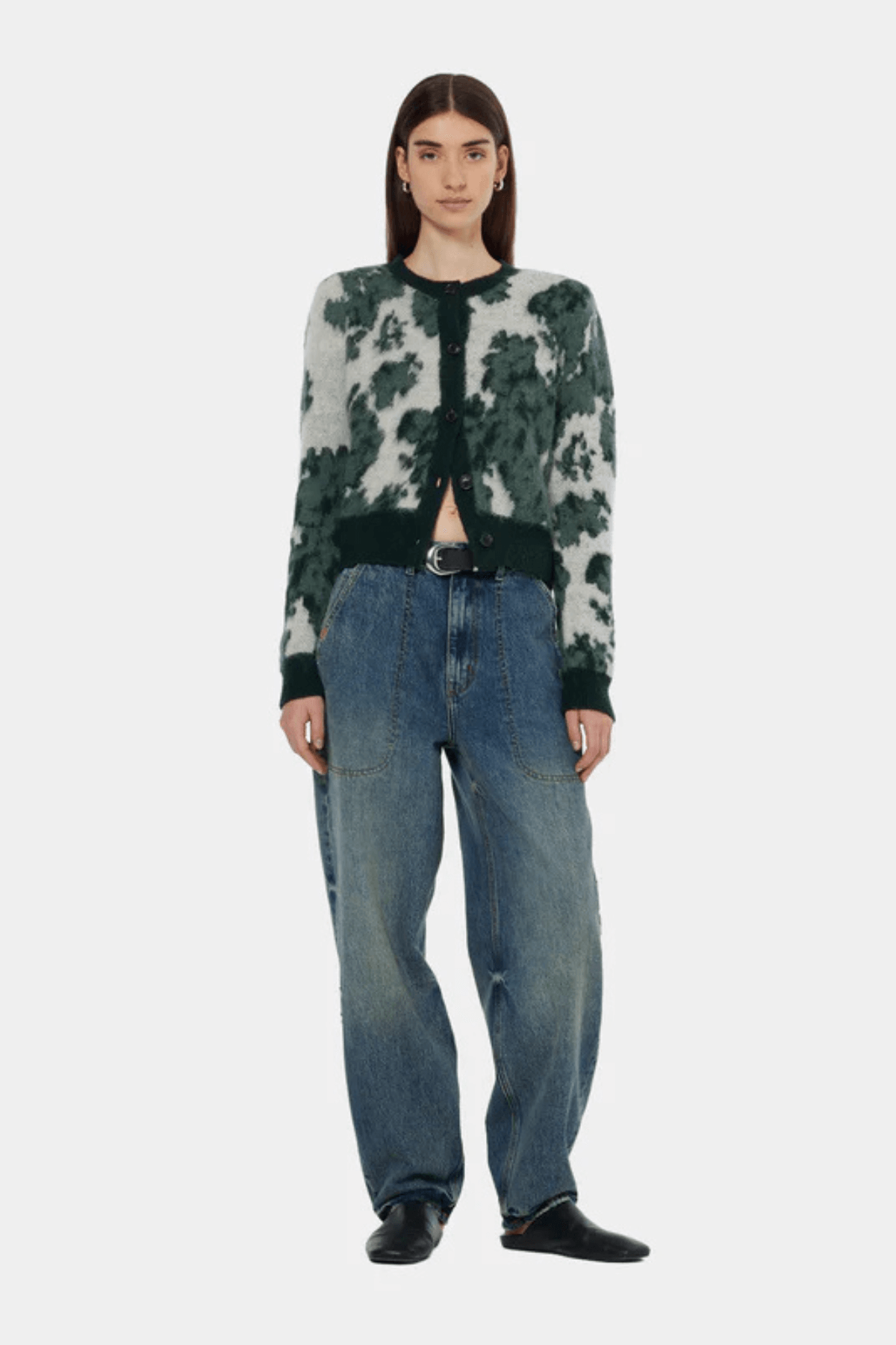 JACQUARD CREW NECK CARDIGAN NIEUW BLOSSOM